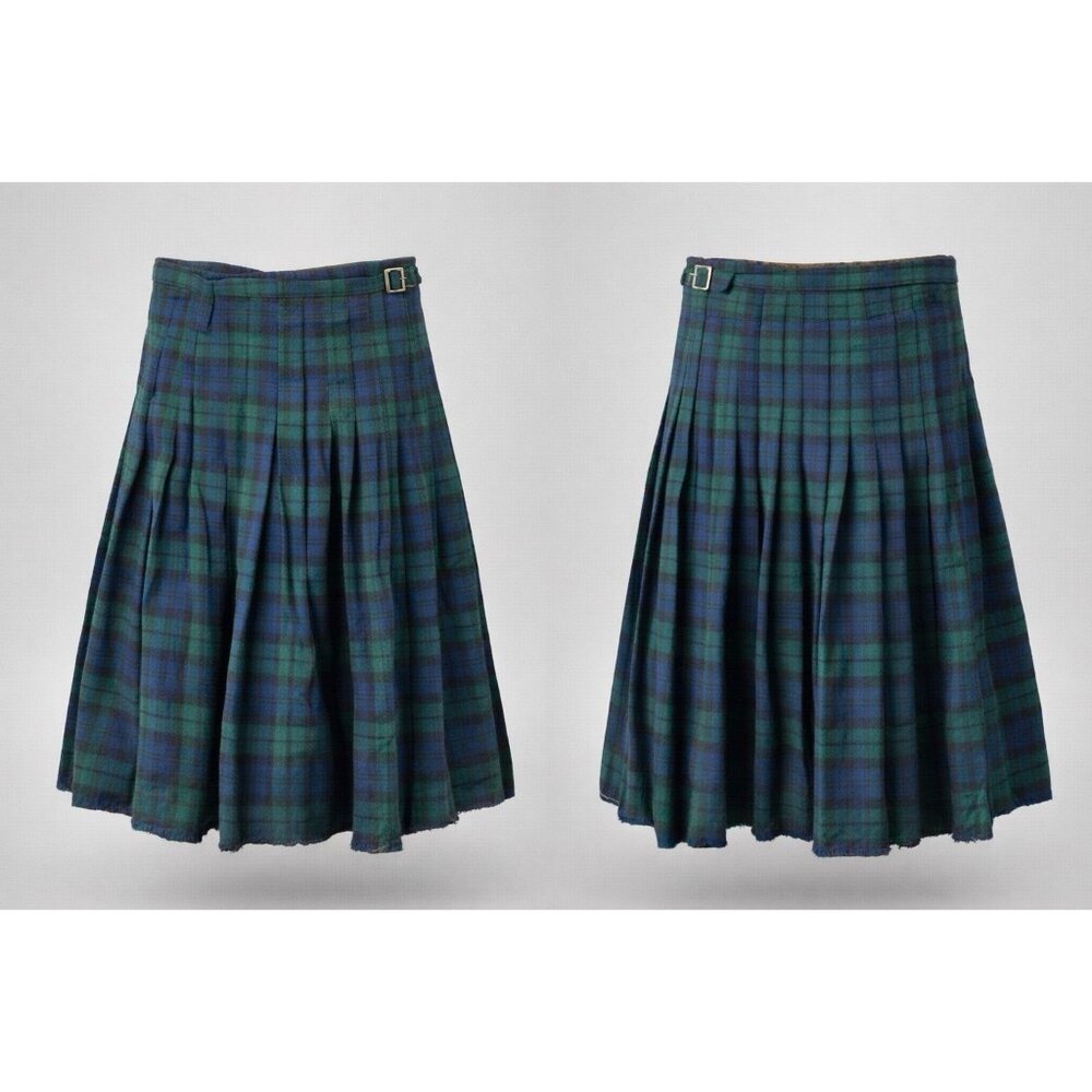 Antique Handmade Wool Kilt 24” Drop Adjustable 46” Waist Estate Storage Find